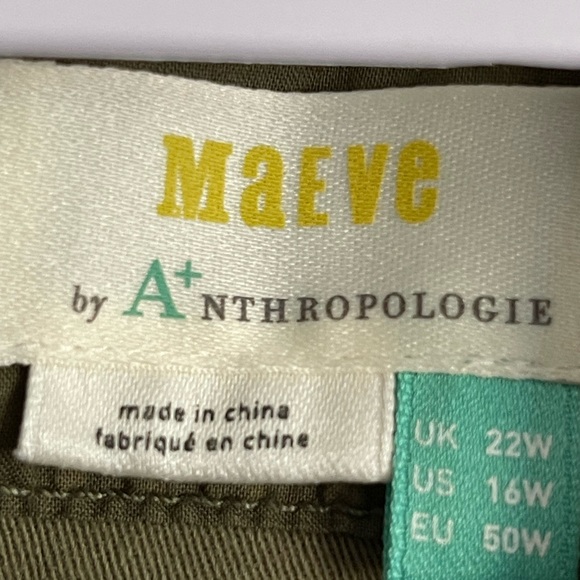 Maeve by Anthropologie Army green Oona utility dress size 16 - Picture 2 of 7